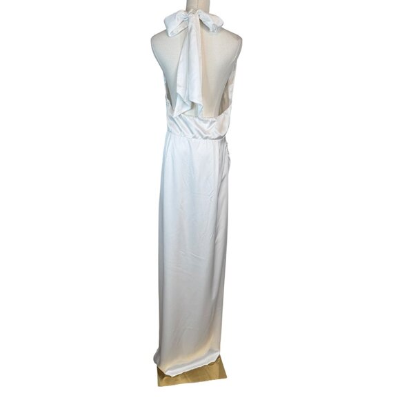 NWOT Show Me Your Mumu White XL Adele Halter Maxi Dress Satiny Polyester - Picture 16 of 16